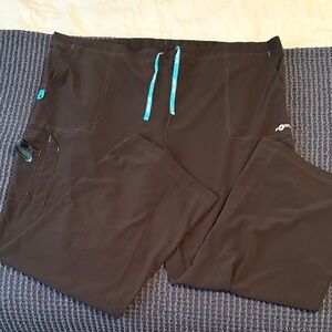 Carhartt Women's Scrubs Boot Cut Pants - Black with Teal Accents, petite